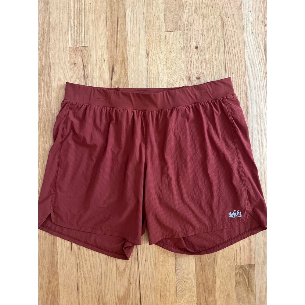 REI Co-op Swiftland Running Shorts Mens XL Rust Red 7 Inch Inseam Lined Pocket